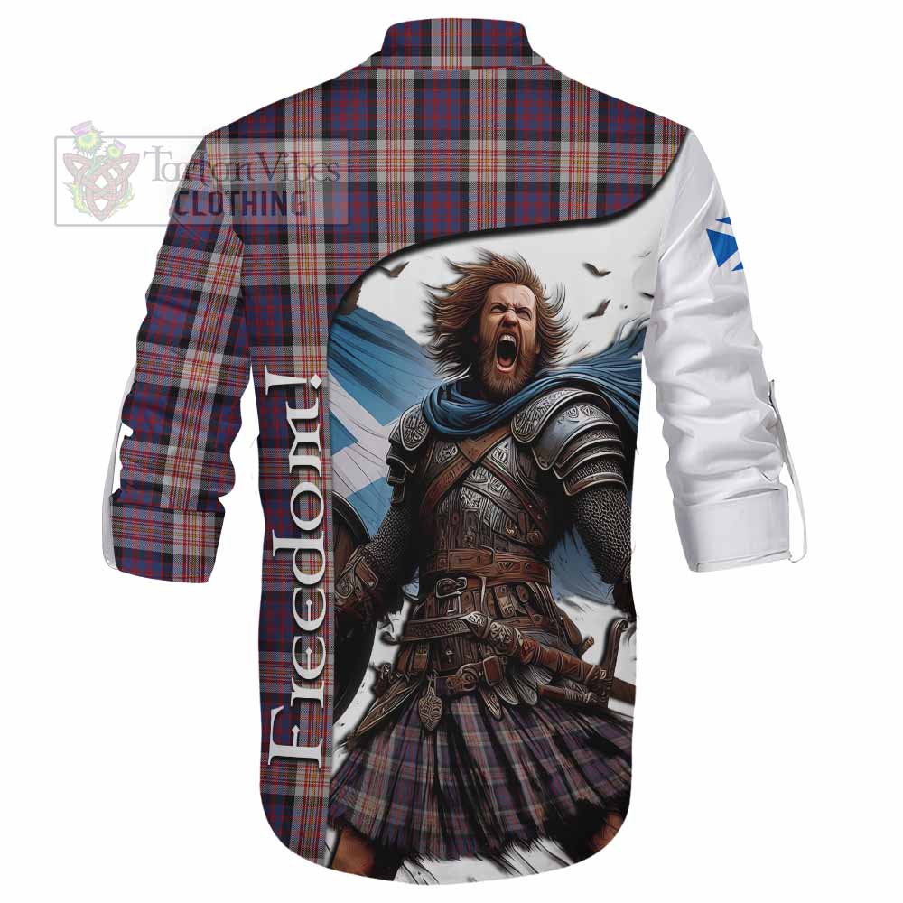 Tartan Vibes Clothing Carnegie Crest Tartan Ghillie Kilt Shirt Inspired by the Freedom of Scottish Warrior