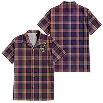 Carnegie Tartan Short Sleeve Button Down Shirt with Family Crest