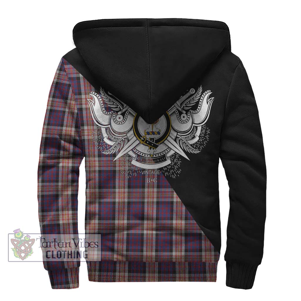 Tartan Vibes Clothing Carnegie Tartan Sherpa Hoodie with Family Crest and Military Logo Style