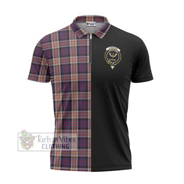 Carnegie Tartan Zipper Polo Shirt with Family Crest and Half Of Me Style