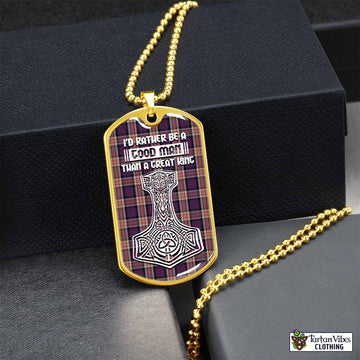 Carnegie Tartan Dog Tag Necklace Viking Mjolnir Style