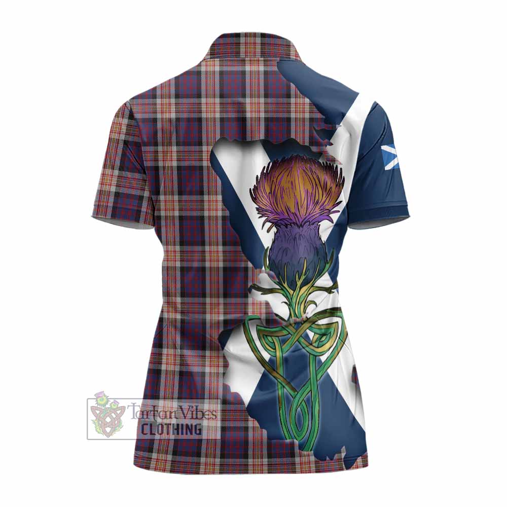 Carnegie Tartan Family Crest Women's Polo Shirt Scottish Thistle Celtic Inspired - Tartan Vibes Clothing
