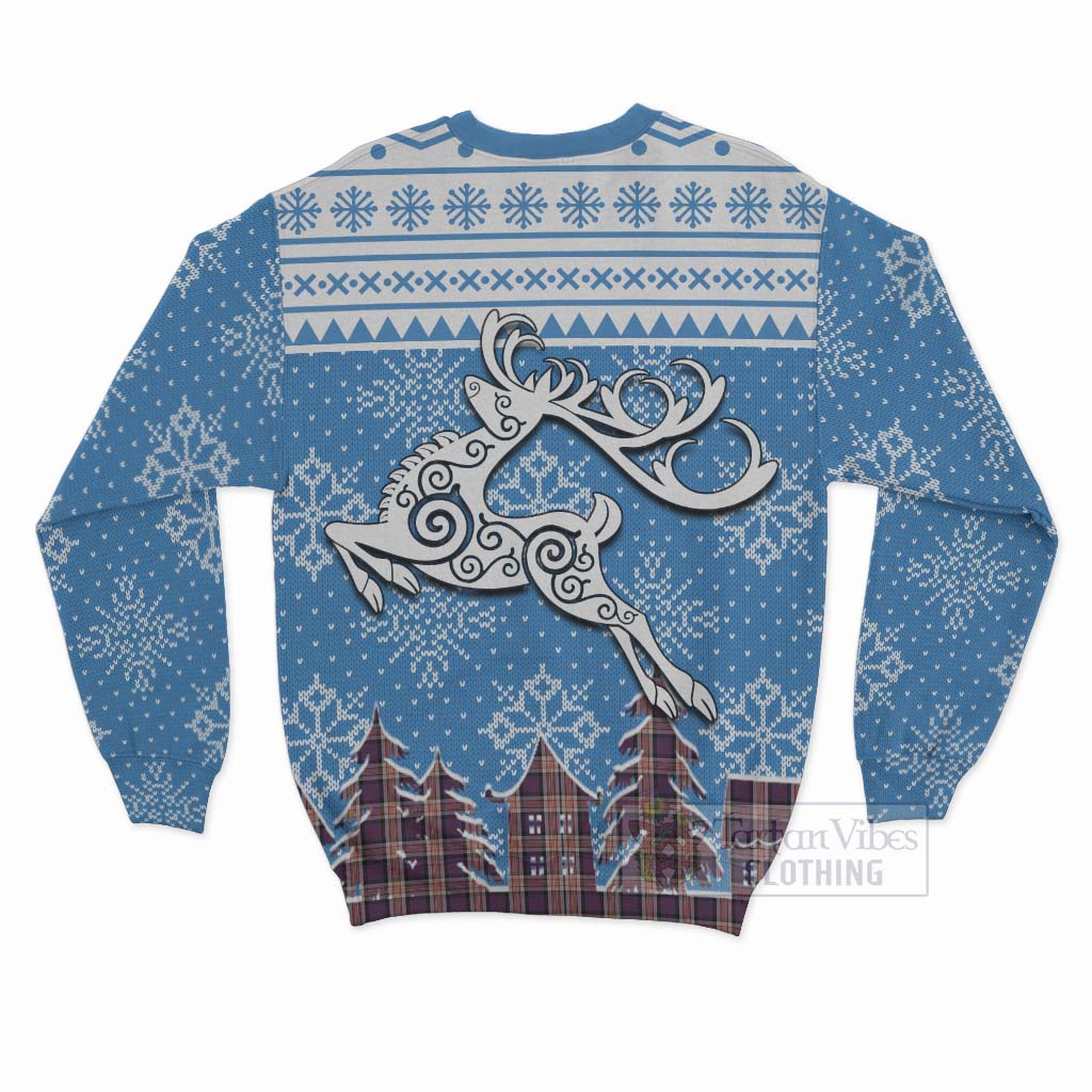 Tartan Vibes Clothing Carnegie Clan Christmas Sweatshirt Celtic Reindeer Style