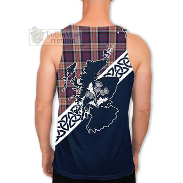 Carnegie Tartan Men's Tank Top Featuring Thistle and Scotland Map