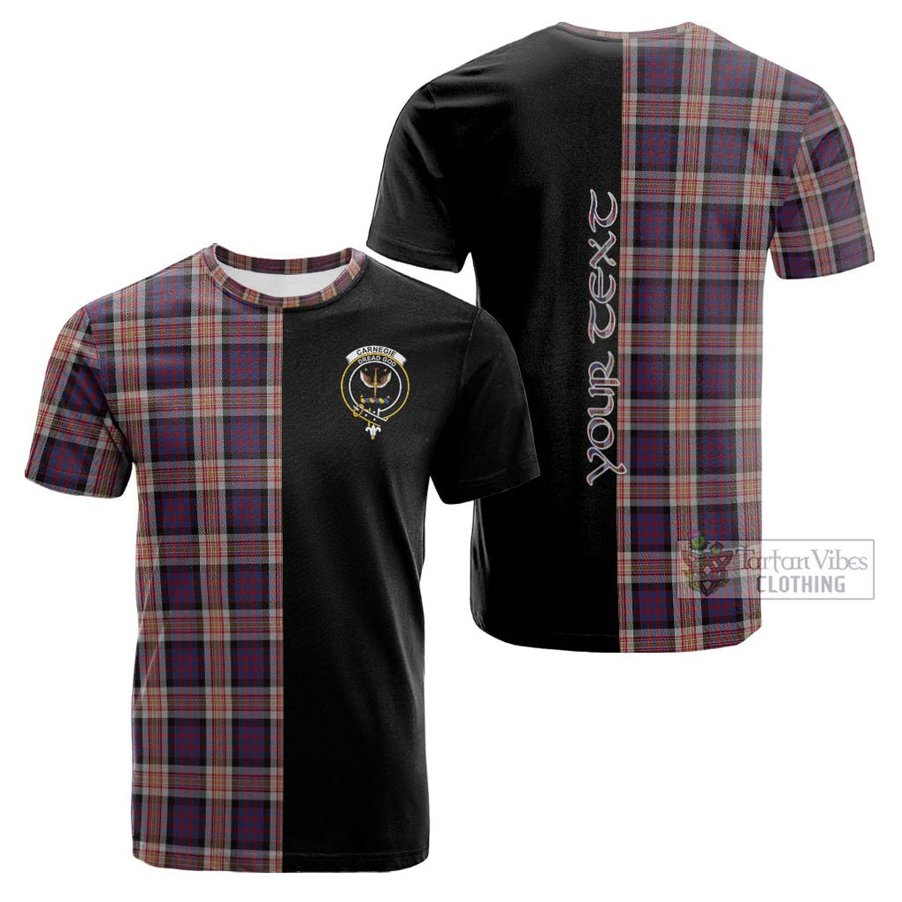 Tartan Vibes Clothing Carnegie Tartan Cotton T-shirt with Family Crest and Half Of Me Style