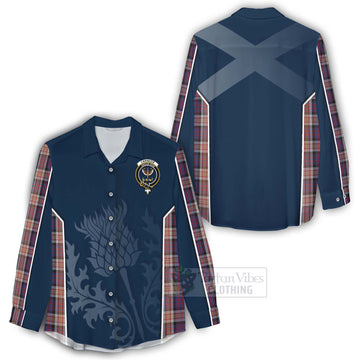 Carnegie Tartan Women's Casual Shirt with Family Crest and Scottish Thistle Vibes Sport Style