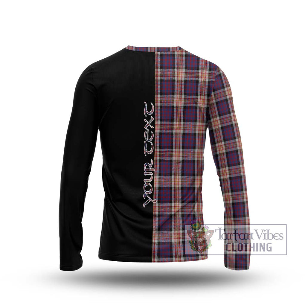 Carnegie Tartan Long Sleeve T-Shirt with Family Crest and Half Of Me Style - Tartanvibesclothing Shop