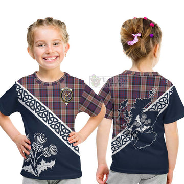 Carnegie Tartan Kid T-Shirt Featuring Thistle and Scotland Map