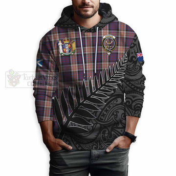 Carnegie Crest Tartan Hoodie with New Zealand Silver Fern Half Style