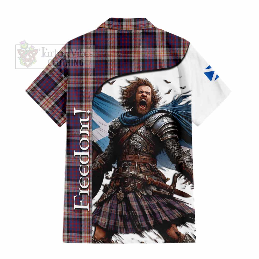 Tartan Vibes Clothing Carnegie Crest Tartan Short Sleeve Button Shirt Inspired by the Freedom of Scottish Warrior