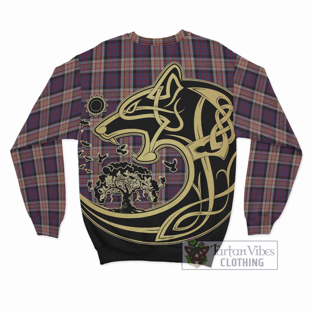 Tartan Vibes Clothing Carnegie Tartan Sweatshirt with Family Crest Celtic Wolf Style