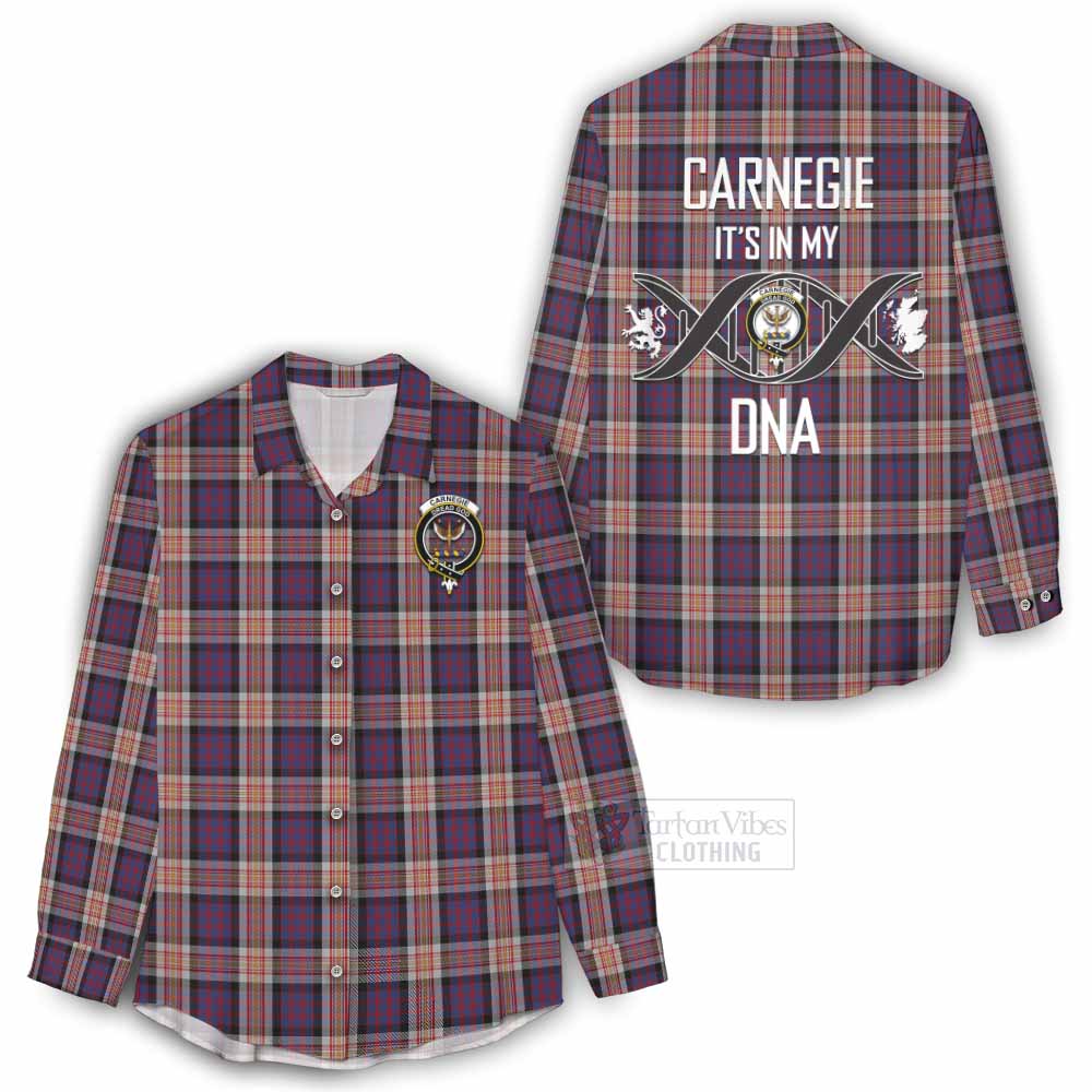 Tartan Vibes Clothing Carnegie Tartan Women's Casual Shirt with Family Crest DNA In Me Style