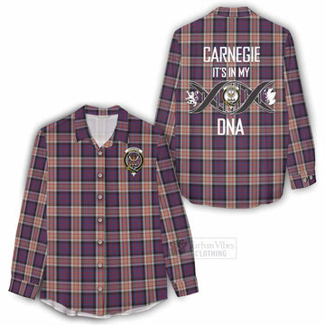 Carnegie Tartan Women's Casual Shirt with Family Crest DNA In Me Style