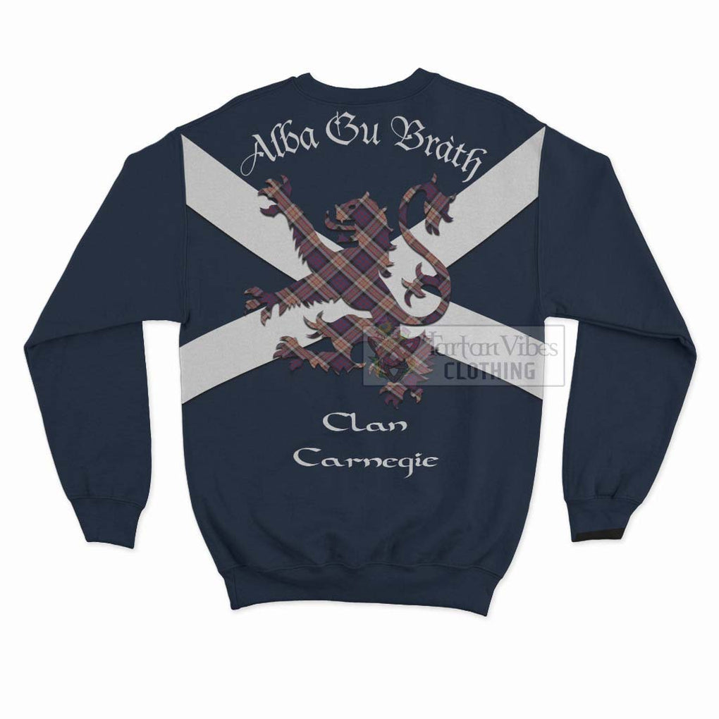 Tartan Vibes Clothing Carnegie Tartan Lion Rampant Sweatshirt – Proudly Display Your Heritage with Alba Gu Brath and Clan Name