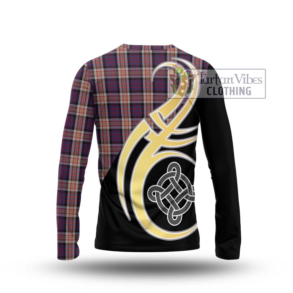 Carnegie Tartan Long Sleeve T-Shirt with Family Crest and Celtic Symbol Style - Tartan Vibes Clothing