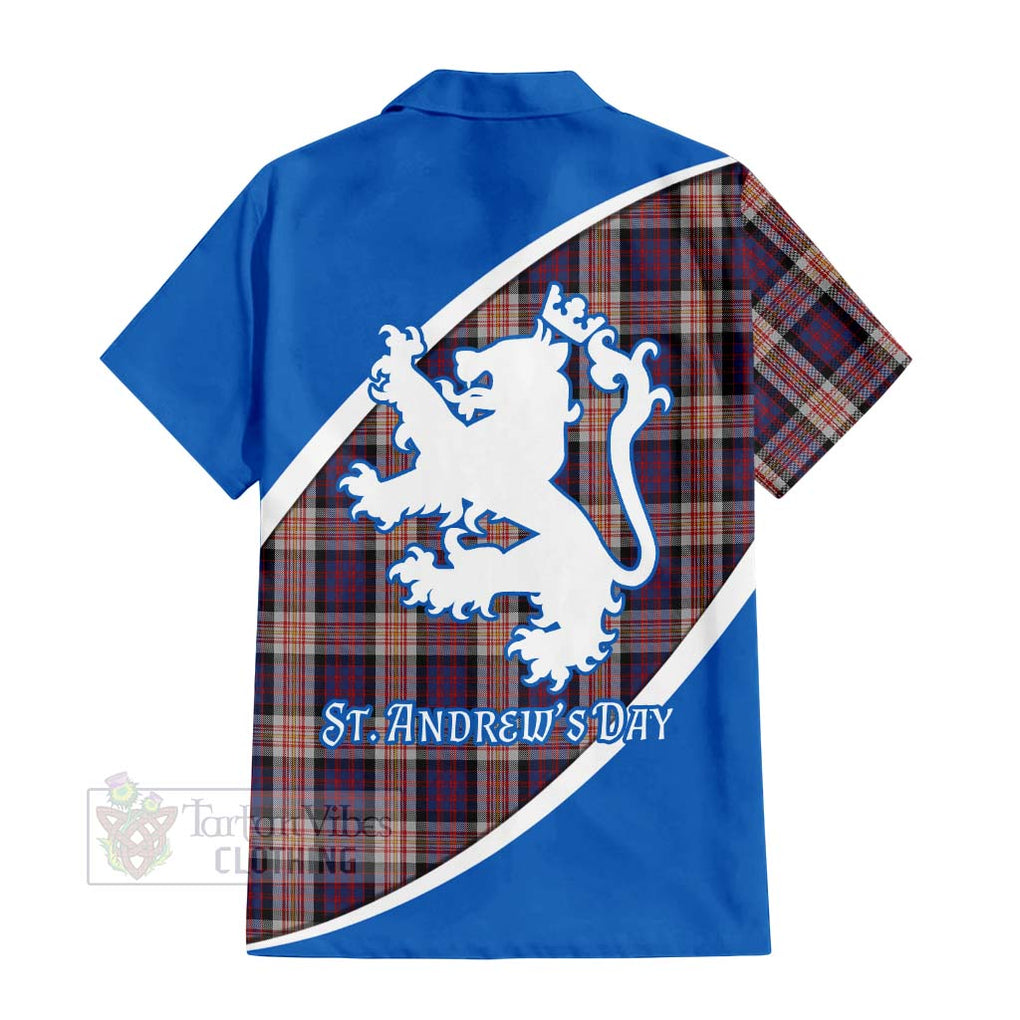 Tartan Vibes Clothing Carnegie Family Crest Tartan Short Sleeve Button Shirt Celebrate Saint Andrew's Day in Style