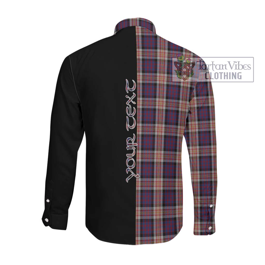 Tartan Vibes Clothing Carnegie Tartan Long Sleeve Button Shirt with Family Crest and Half Of Me Style