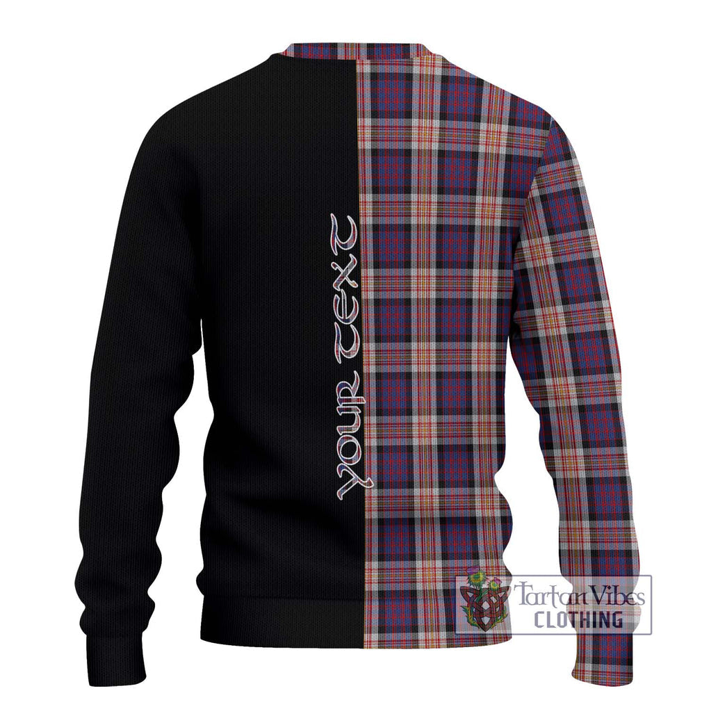 Carnegie Tartan Knitted Sweater with Family Crest and Half Of Me Style - Tartanvibesclothing Shop