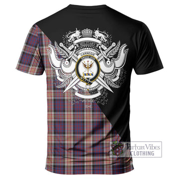 Carnegie Tartan T-Shirt with Family Crest and Military Logo Style