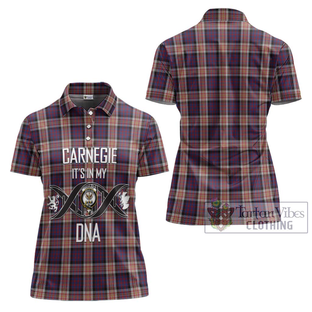 Tartan Vibes Clothing Carnegie Tartan Women's Polo Shirt with Family Crest DNA In Me Style