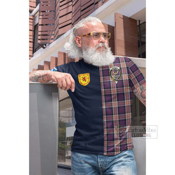 Carnegie Tartan Cotton T-shirt Alba with Scottish Lion Royal Arm Half Style