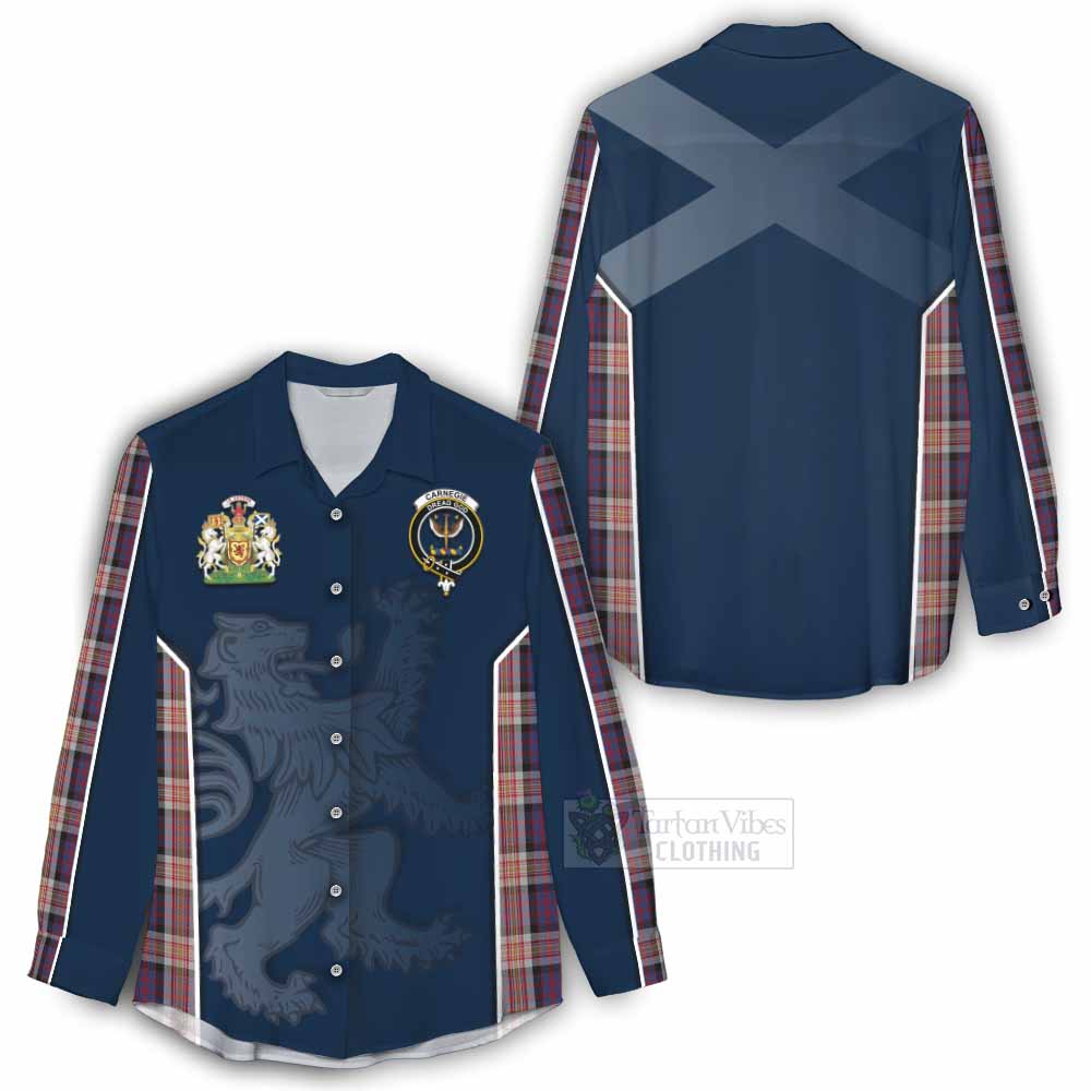 Tartan Vibes Clothing Carnegie Tartan Women's Casual Shirt with Family Crest and Lion Rampant Vibes Sport Style