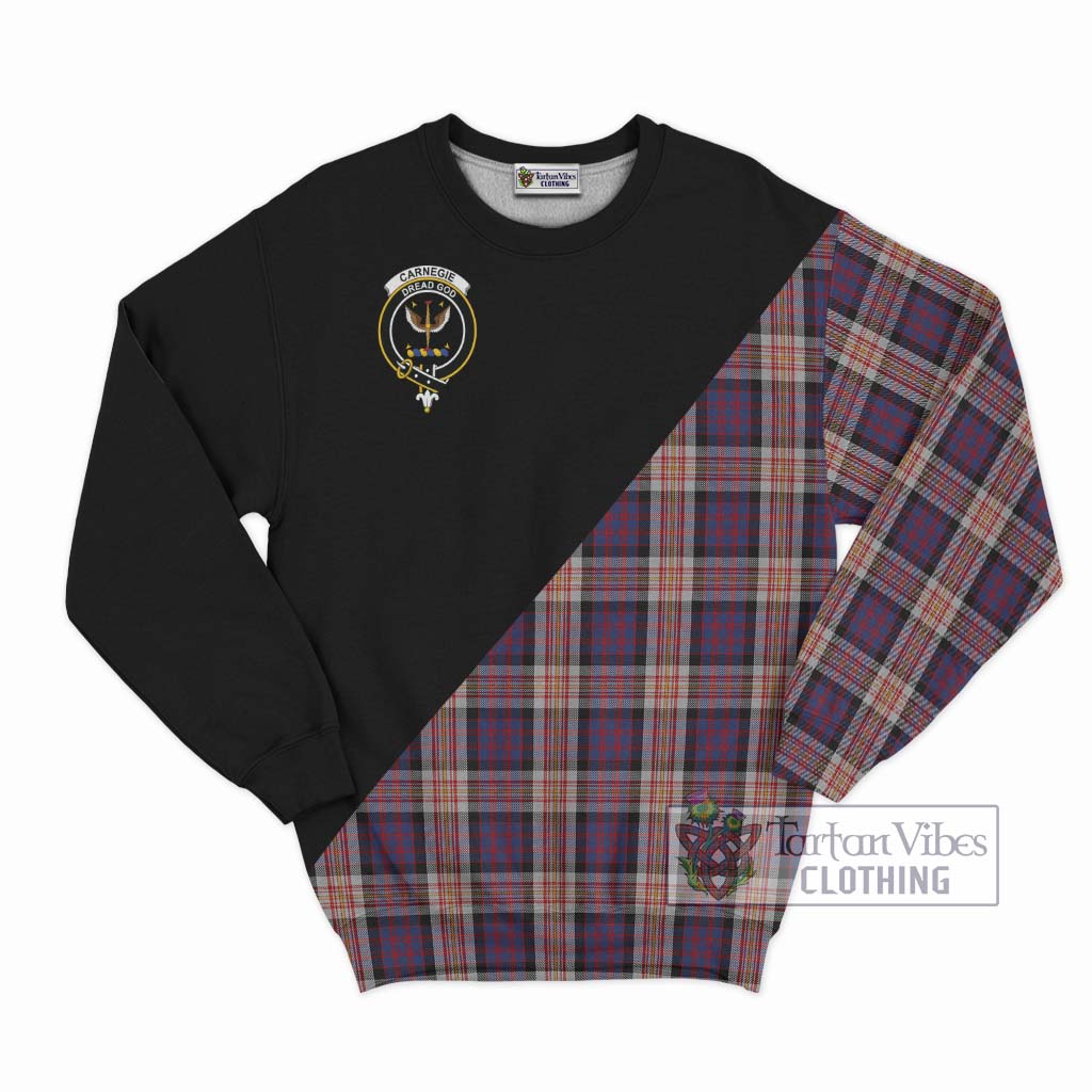 Tartan Vibes Clothing Carnegie Tartan Sweatshirt with Family Crest and Military Logo Style