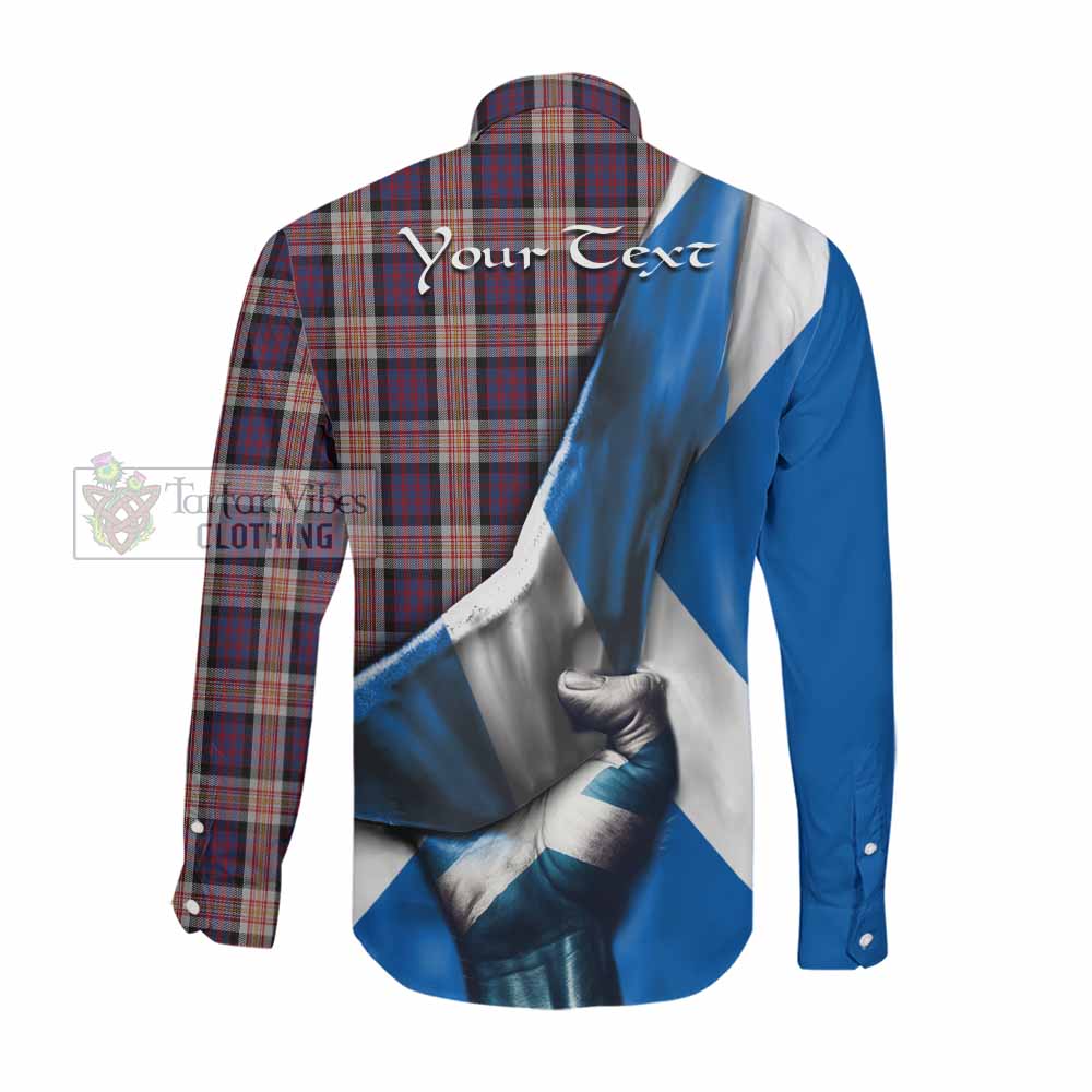 Tartan Vibes Clothing Carnegie Tartan Long Sleeve Button Shirt with Family Crest Scotland Patriotic Style