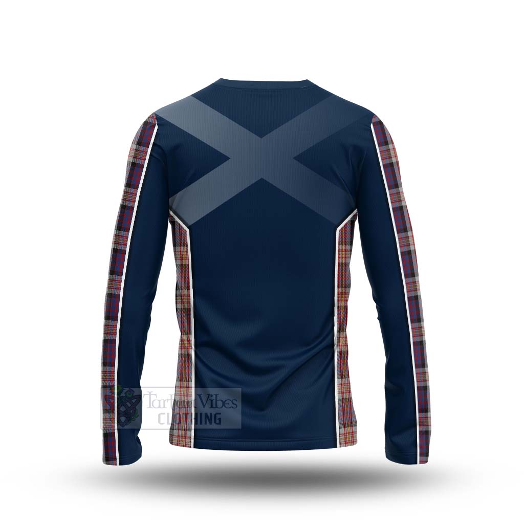 Tartan Vibes Clothing Carnegie Tartan Long Sleeve T-Shirt with Family Crest and Scottish Thistle Vibes Sport Style