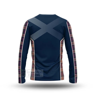 Carnegie Tartan Long Sleeve T-Shirt with Family Crest and Scottish Thistle Vibes Sport Style