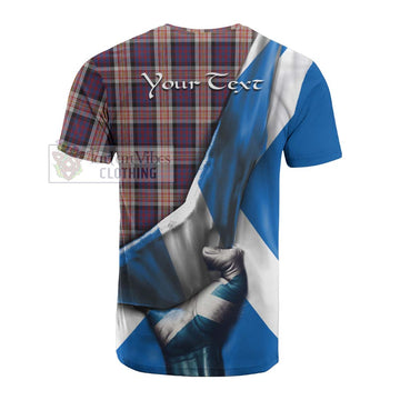 Carnegie Tartan Cotton T-shirt with Family Crest Scotland Patriotic Style