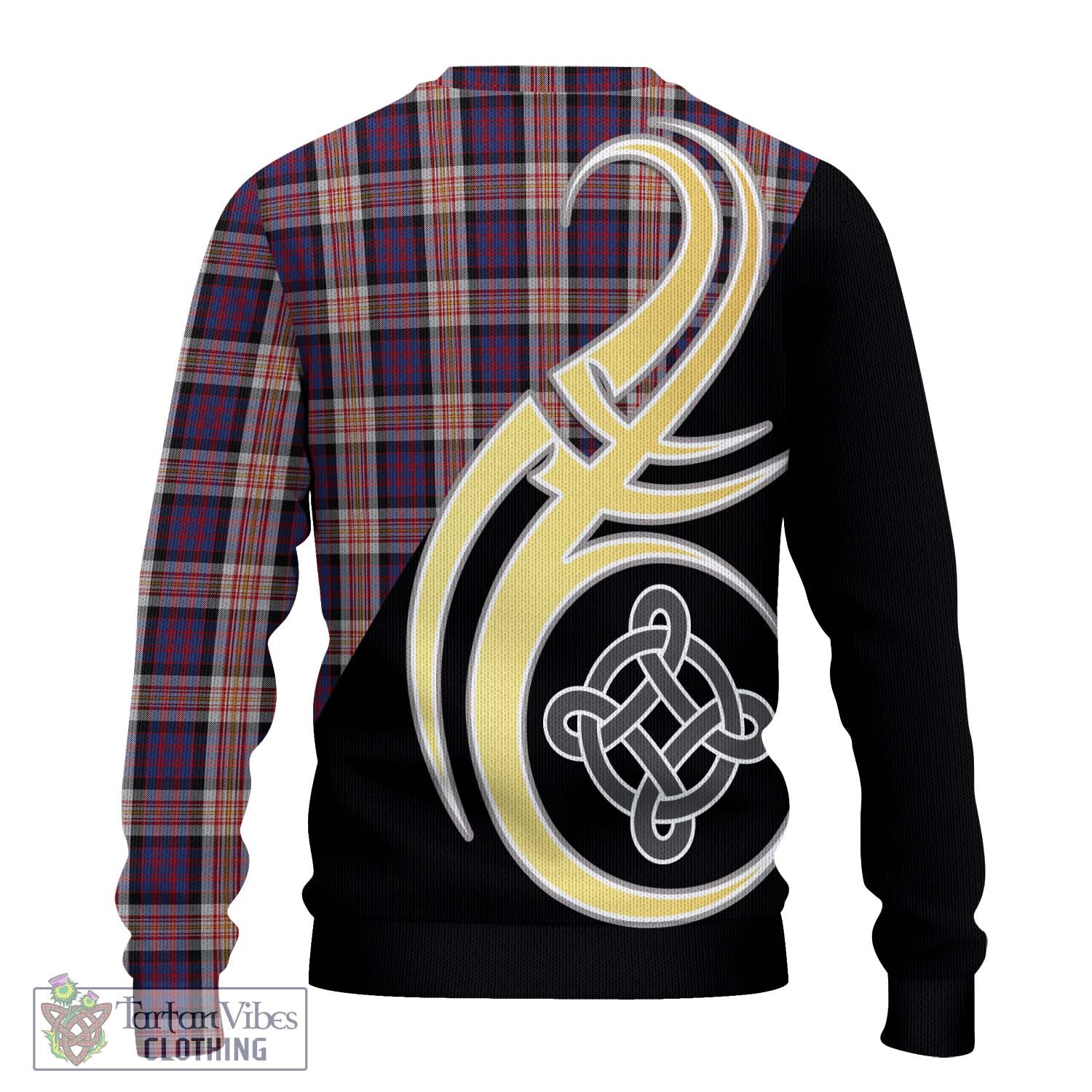 Carnegie Tartan Knitted Sweater with Family Crest and Celtic Symbol Style - Tartan Vibes Clothing