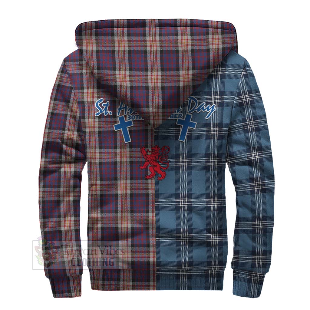 Tartan Vibes Clothing Carnegie Tartan Sherpa Hoodie Happy St. Andrew's Day Half Tartan Style