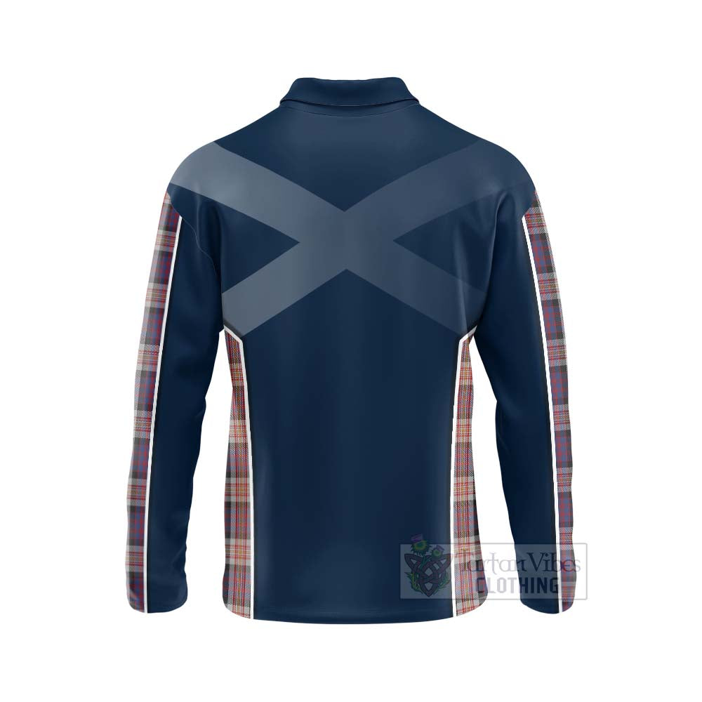 Tartan Vibes Clothing Carnegie Tartan Long Sleeve Polo Shirt with Family Crest and Scottish Thistle Vibes Sport Style