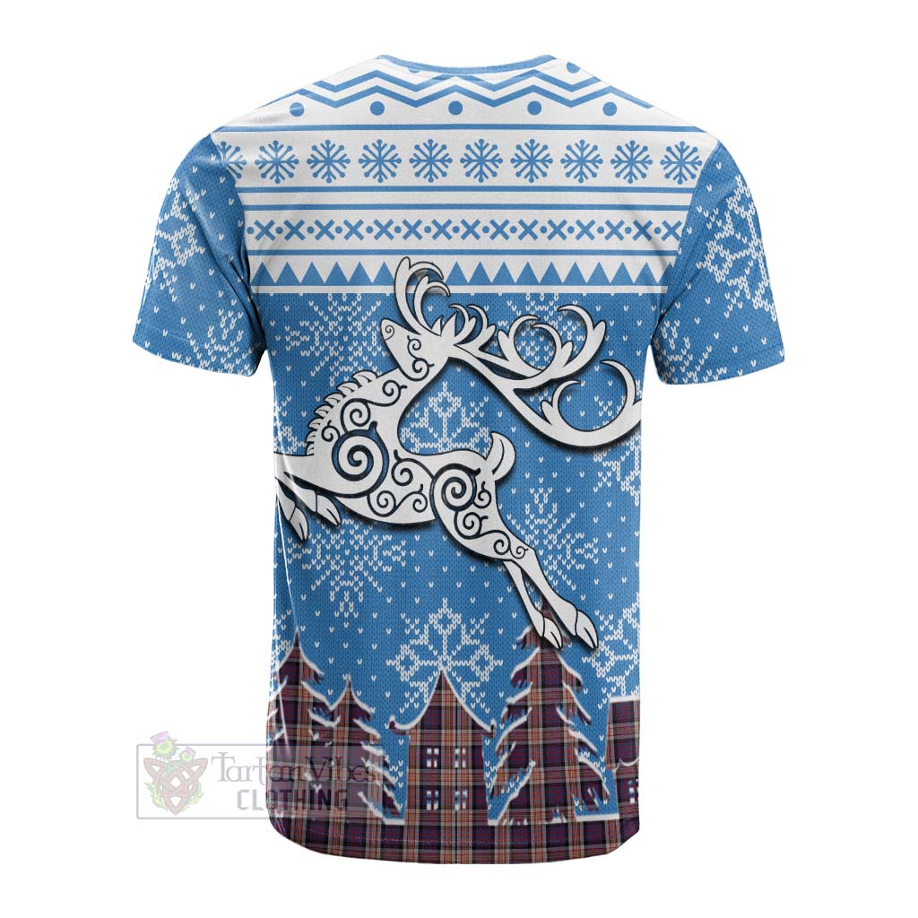 Tartan Vibes Clothing Carnegie Clan Christmas Cotton T-shirt Celtic Reindeer Style