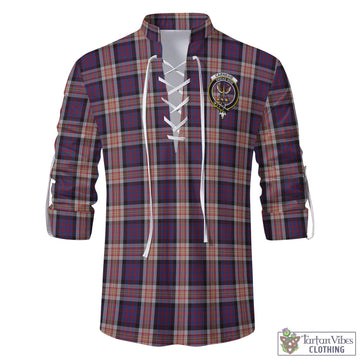 Carnegie Tartan Men's Scottish Traditional Jacobite Ghillie Kilt Shirt with Family Crest