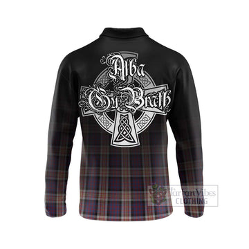 Carnegie Tartan Long Sleeve Polo Shirt Featuring Alba Gu Brath Family Crest Celtic Inspired