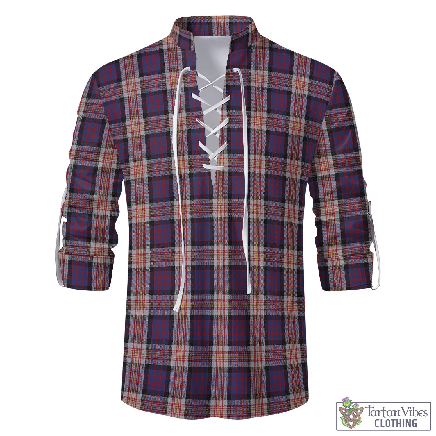 Tartan Vibes Clothing Carnegie Tartan Men's Scottish Traditional Jacobite Ghillie Kilt Shirt