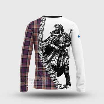 Carnegie Tartan Clan Crest Long Sleeve T-Shirt with Highlander Warrior Celtic Style - Tartan Vibes Clothing