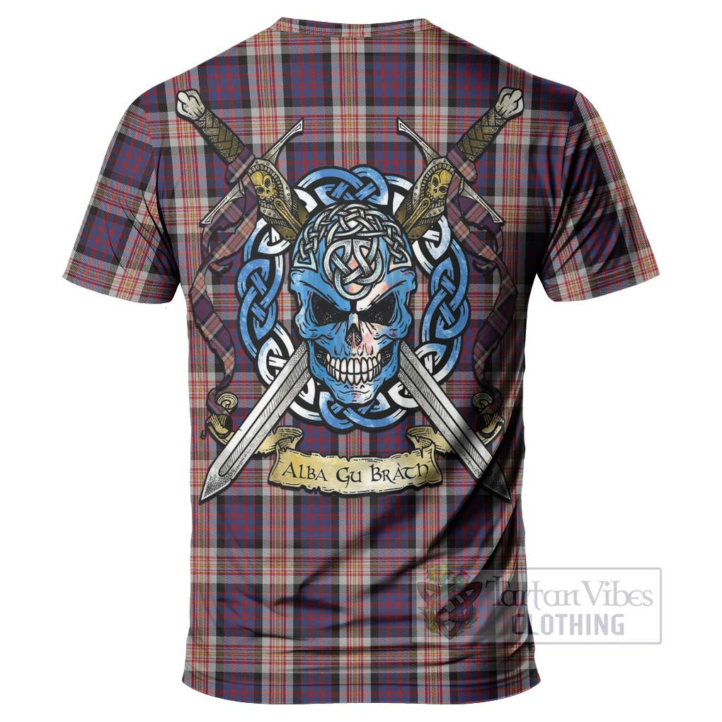 Tartan Vibes Clothing Carnegie Tartan T-Shirt with Family Crest Celtic Skull Style