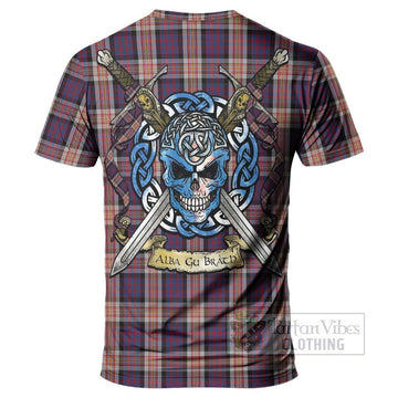 Carnegie Tartan T-Shirt with Family Crest Celtic Skull Style