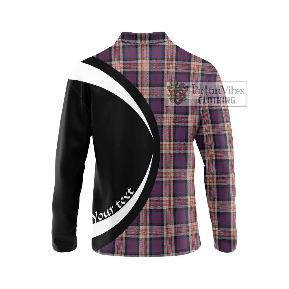 Carnegie Tartan Long Sleeve Polo Shirt with Family Crest Circle Style - Tartan Vibes Clothing