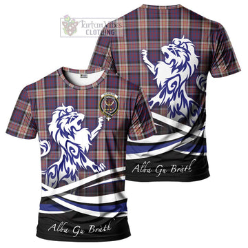 Carnegie Tartan Cotton T-shirt with Alba Gu Brath Regal Lion Emblem