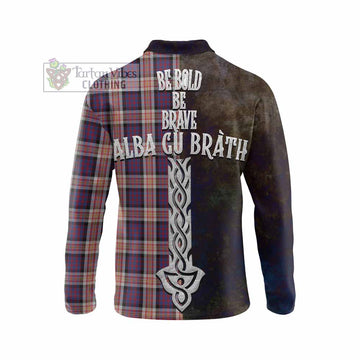 Carnegie Tartan Family Crest Long Sleeve Polo Shirt Alba Gu Brath Be Brave Lion Ancient Style - Tartan Vibes Clothing