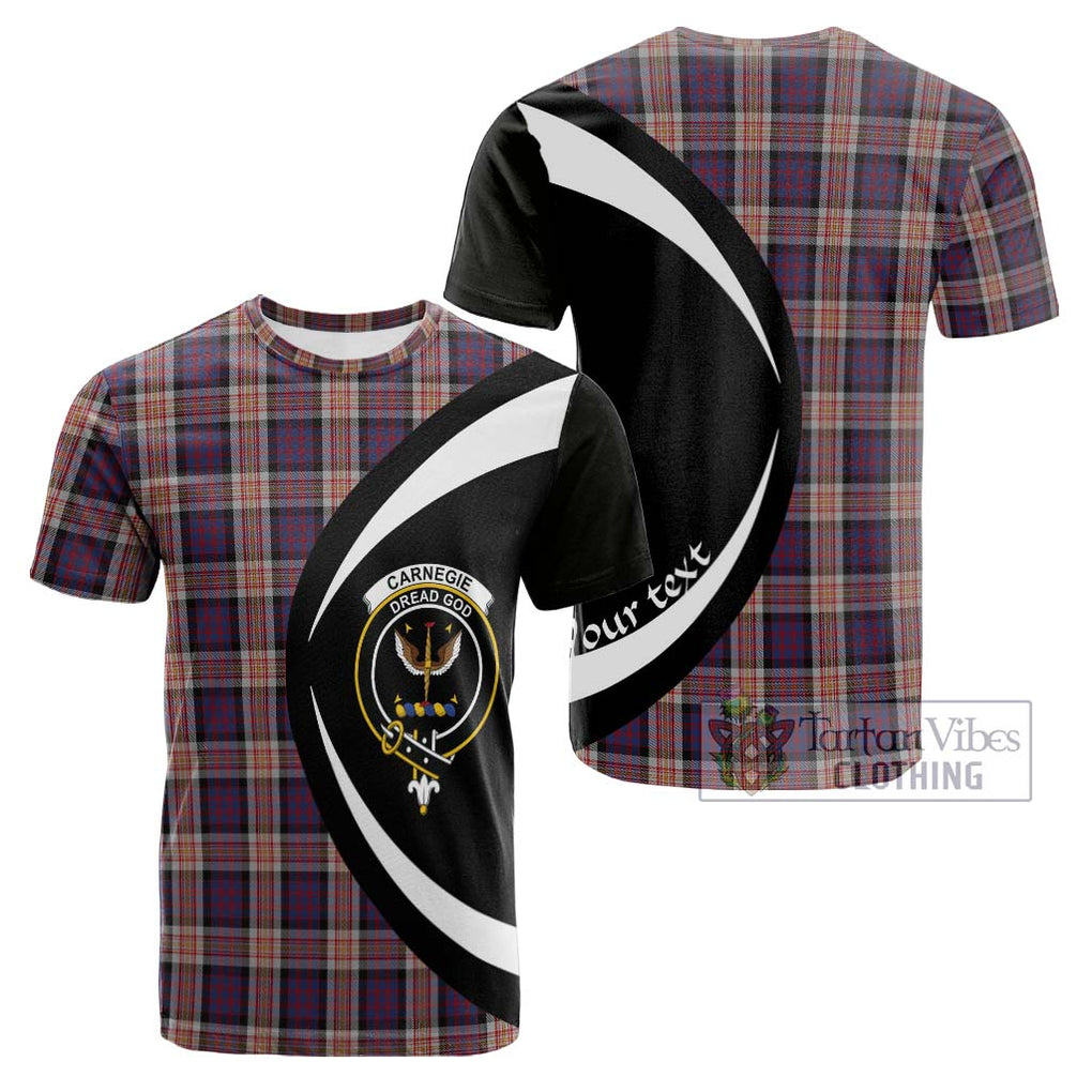 Tartan Vibes Clothing Carnegie Tartan Cotton T-shirt with Family Crest Circle Style