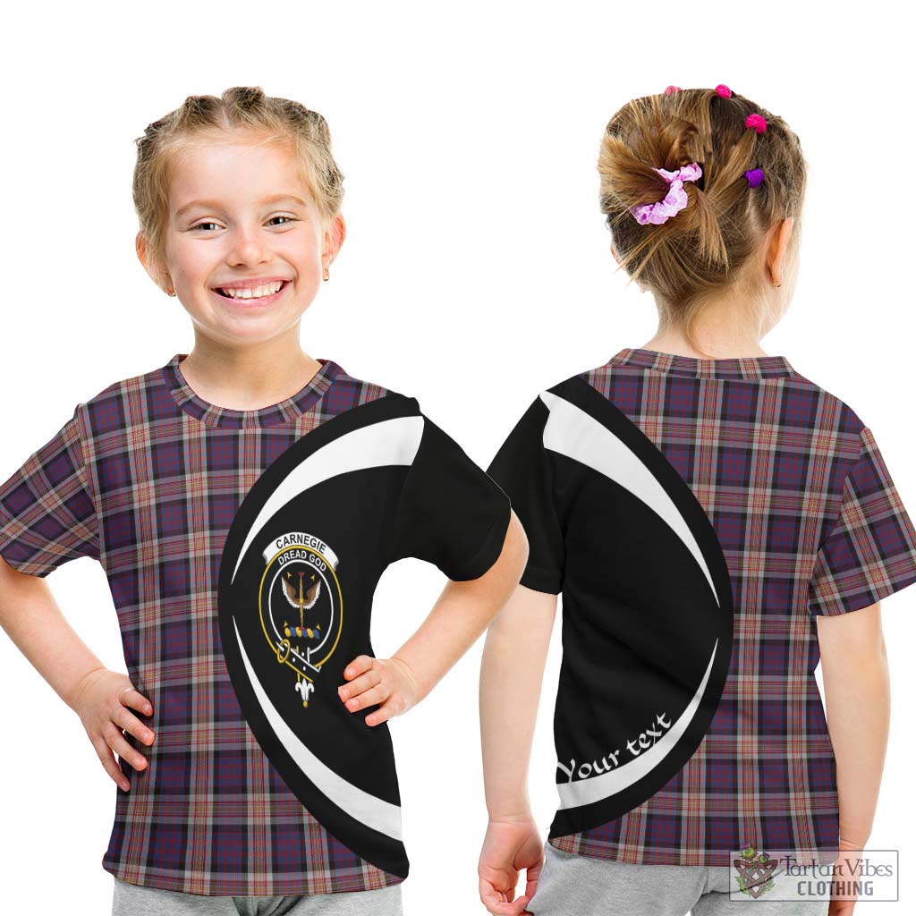 Carnegie Tartan Kid T-Shirt with Family Crest Circle Style - Tartan Vibes Clothing