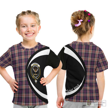 Carnegie Tartan Kid T-Shirt with Family Crest Circle Style