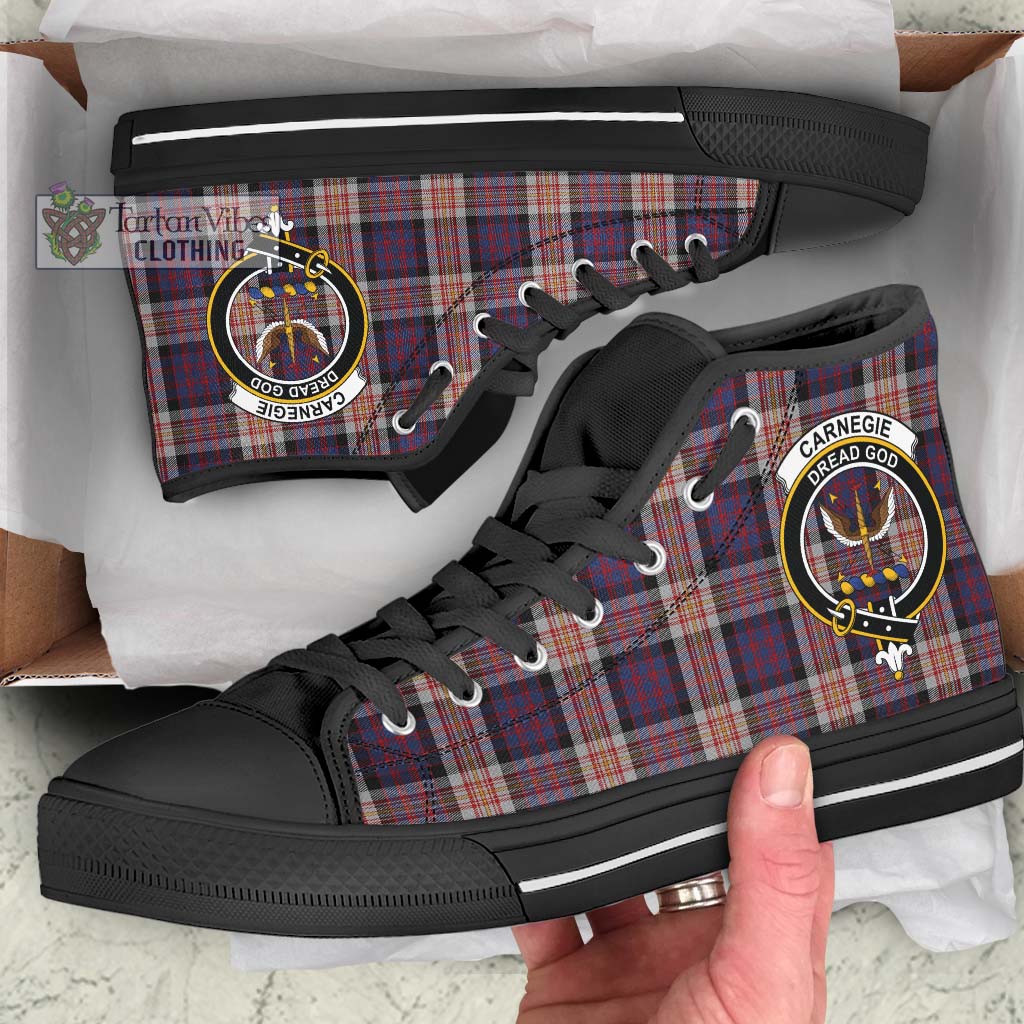 Tartan Vibes Clothing Carnegie Tartan High Top Shoes with Family Crest