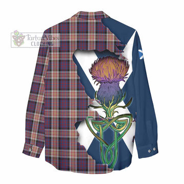 Carnegie Tartan Family Crest Women's Casual Shirt Scottish Thistle Celtic Inspired - Tartan Vibes Clothing