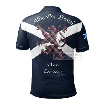 Carnegie Tartan Lion Rampant Polo Shirt Proudly Display Your Heritage with Alba Gu Brath and Clan Name